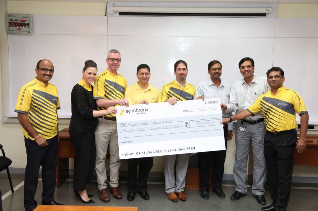 Synchrony Financial contributes for vision to 300 people at  Hyderabad Eye Institute LVPEI  as a part of All For Eyes Campaign