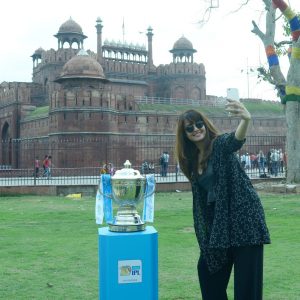 Surveen Chawla - VIVO IPL Trophy tour in Delhi