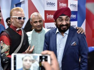 Big Boss celebrity Imam Siddiqui - Somnath Bharti MLA with Amarjit Singh CEO - Intec India