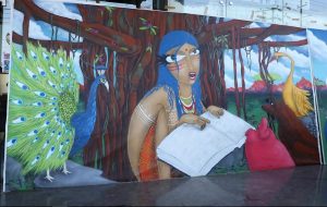 Brazilian Graffiti Artist Michael Devis at work at Stratford USA India Campus in Noida - Artworks 1
