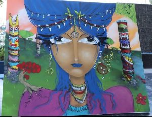Brazilian Graffiti Artist Michael Devis at work at Stratford USA India Campus in Noida - Artworks 3