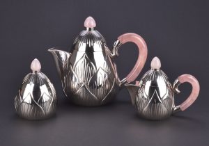 Lotus love Tea set by ArgentOr Silver